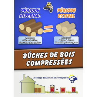 BOIS BUCHES COMPRESSEES FEUILLUS JOUR/NUIT